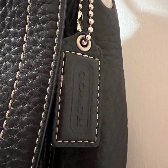 Coach Chelsea Black Pebbled Leather Shoulder Bag (F10893) - Picture 8 of 13
